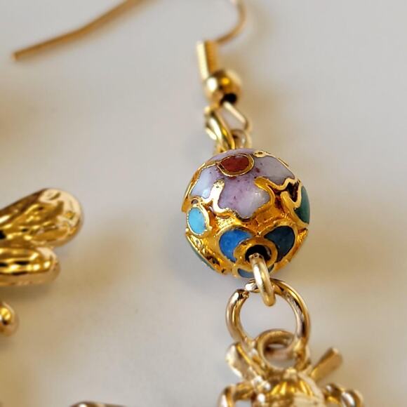 Handmade Gold-Tone 'perfect pair' Bee Earrings - Picture 3 of 3